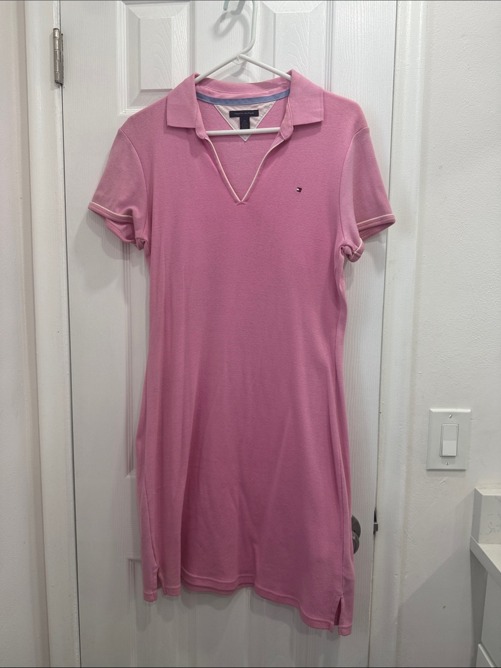Tommy Hilfiger Light Pink Polo Shirt Dress with Subtle Logo